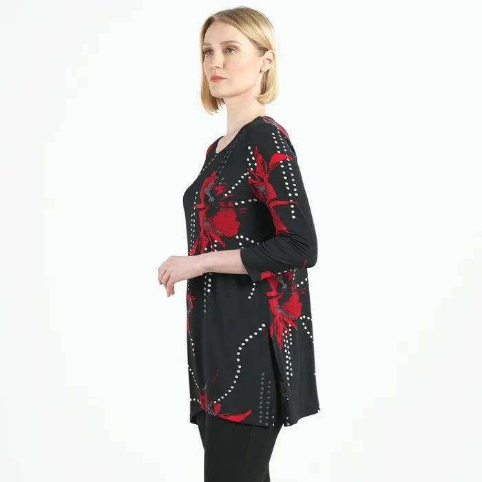 Side Vent Kerchief Hem Tunic 8211 Polka Poppy 8211 Final Sale Women Clara Sunwoo Tops Tunics