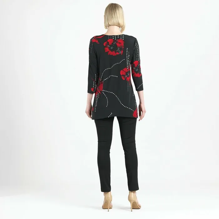 Side Vent Kerchief Hem Tunic 8211 Polka Poppy 8211 Final Sale Women Clara Sunwoo Tops Tunics