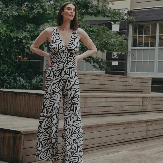 Signature Jumpsuit 8211 Leaf Stripe 8211 Final Sale Women Clara Sunwoo Dresses Jumpsuits
