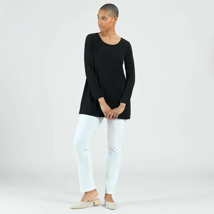 Signature Scoop Neck Tunic 8211 Black Women Clara Sunwoo Tops Tunics