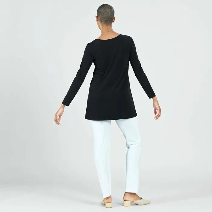 Signature Scoop Neck Tunic 8211 Black Women Clara Sunwoo Tops Tunics