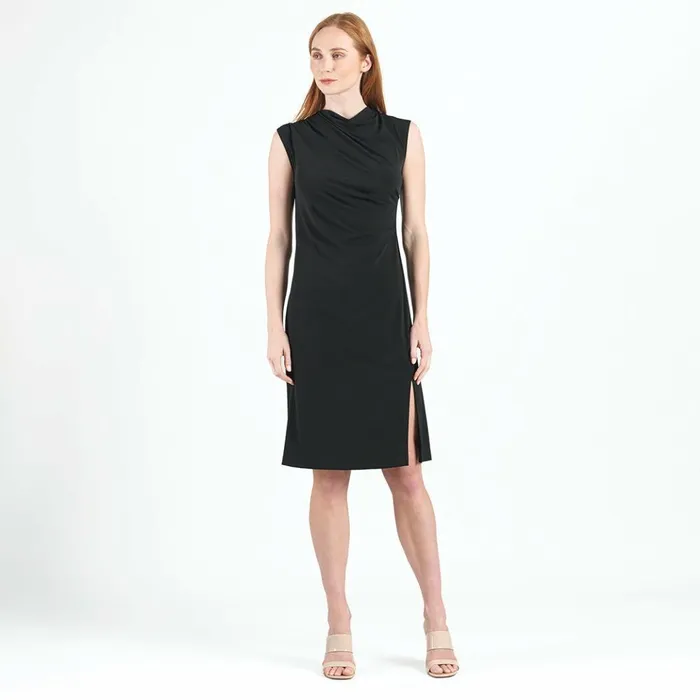 Signature Side Slit Midi Dress 8211 Black Women Clara Sunwoo Dresses Jumpsuits