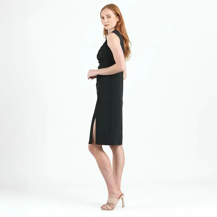 Signature Side Slit Midi Dress 8211 Black Women Clara Sunwoo Dresses Jumpsuits