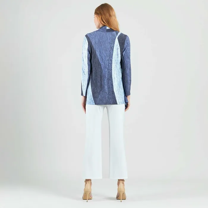Silky Pleat Knit 8211 2pc Draped Cardigan and Tank Twinset 8211 Lunar Stripe Women Clara Sunwoo Spring Collection