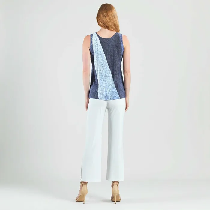 Silky Pleat Knit 8211 2pc Draped Cardigan and Tank Twinset 8211 Lunar Stripe Women Clara Sunwoo Spring Collection
