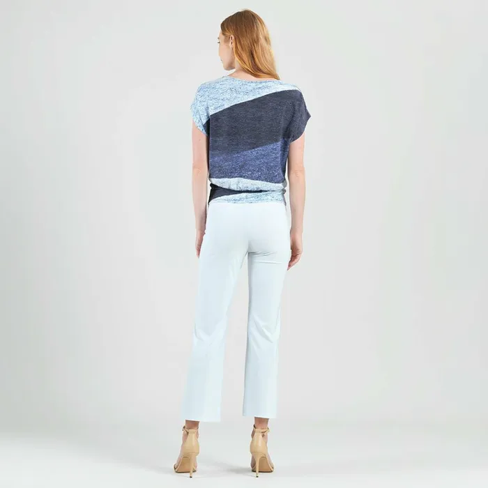 Silky Pleat Knit 8211 Dolman Short Sleeve Top 8211 Lunar Stripe Women Clara Sunwoo Spring Collection