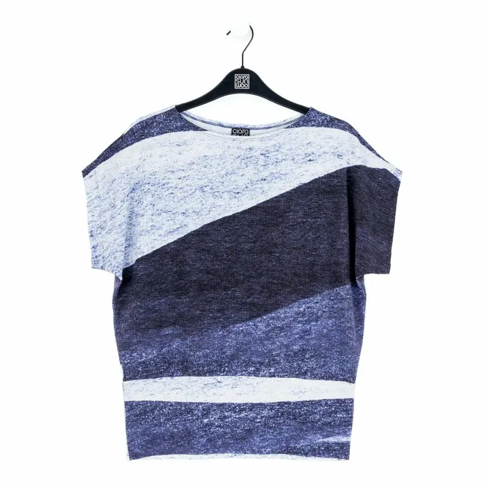 Silky Pleat Knit 8211 Dolman Short Sleeve Top 8211 Lunar Stripe Women Clara Sunwoo Spring Collection