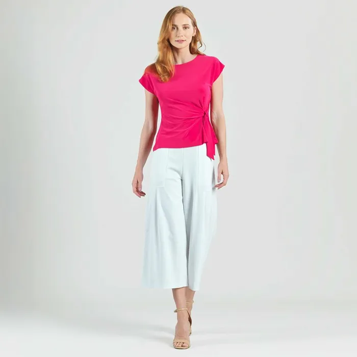 Slant Sleeve Side Tie Top 8211 Hot Pink Women Clara Sunwoo Spring Collection