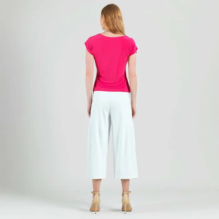 Slant Sleeve Side Tie Top 8211 Hot Pink Women Clara Sunwoo Spring Collection