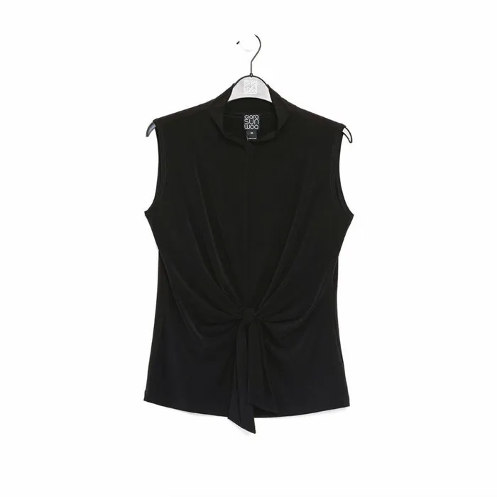 Sleeveless Center Front Tie Top 8211 Black 8211 Final Sale Women Clara Sunwoo Modern Basics