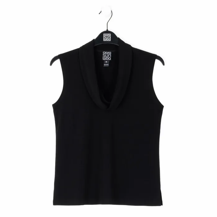 Sleeveless Draped Cowl Neck Top 8211 Black 8211 Limited Size 8211 MEDIUM Women Clara Sunwoo Modern Basics