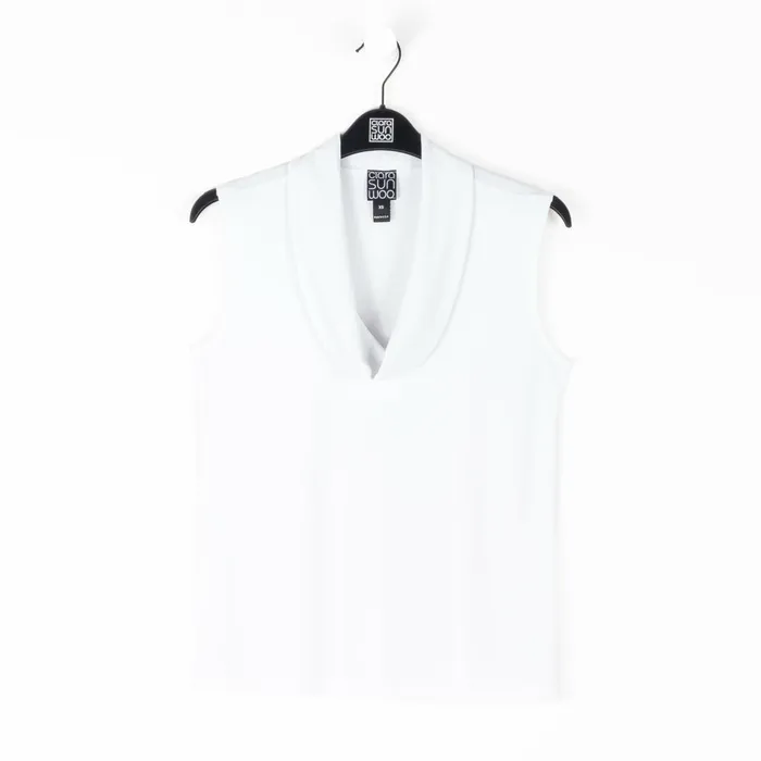 Sleeveless Draped Cowl Neck Top 8211 White 8211 Final Sale Women Clara Sunwoo Modern Basics