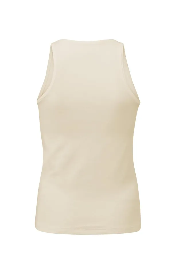 Sleeveless Halter Top With Fitted Fit Summer Sand Women YAYA Tops Sleeveless Halter Top With Fitted Fit Summer Sand Women YAYA Tops