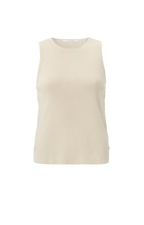 Sleeveless Top With Side Button Details And Fitted Fit Summer Sand Women YAYA Tops Sleeveless Top With Side Button Details And Fitted Fit Summer Sand Women YAYA Tops