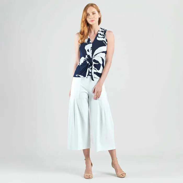 Sleeveless VNeck Center Front Tie Top 8211 Abstract Branch Women Clara Sunwoo Spring Collection