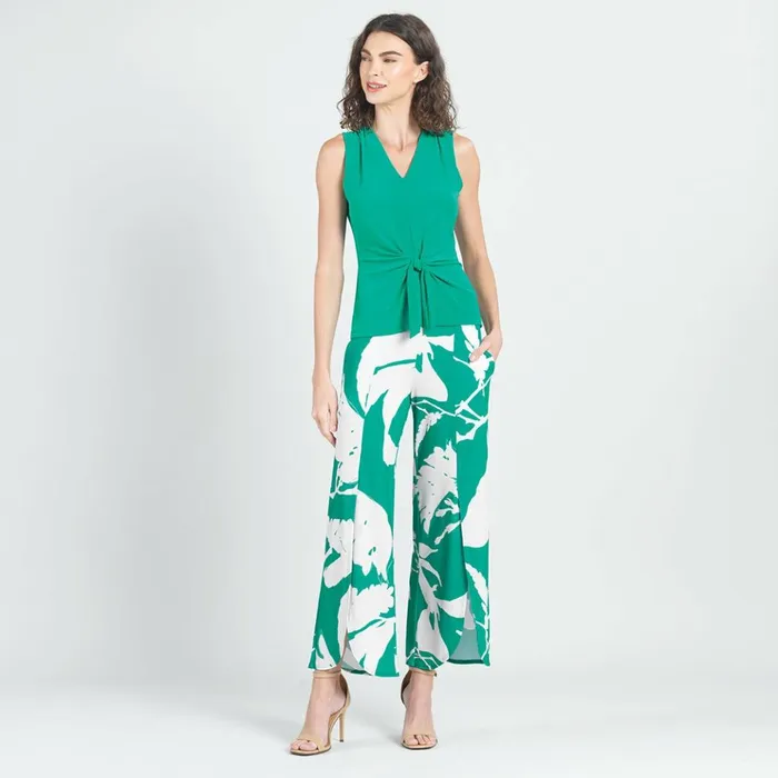 Sleeveless VNeck Center Front Tie Top 8211 Emerald Women Clara Sunwoo Tops Tunics Sleeveless VNeck Center Front Tie Top 8211 Emerald Women Clara Sunwoo Tops Tunics