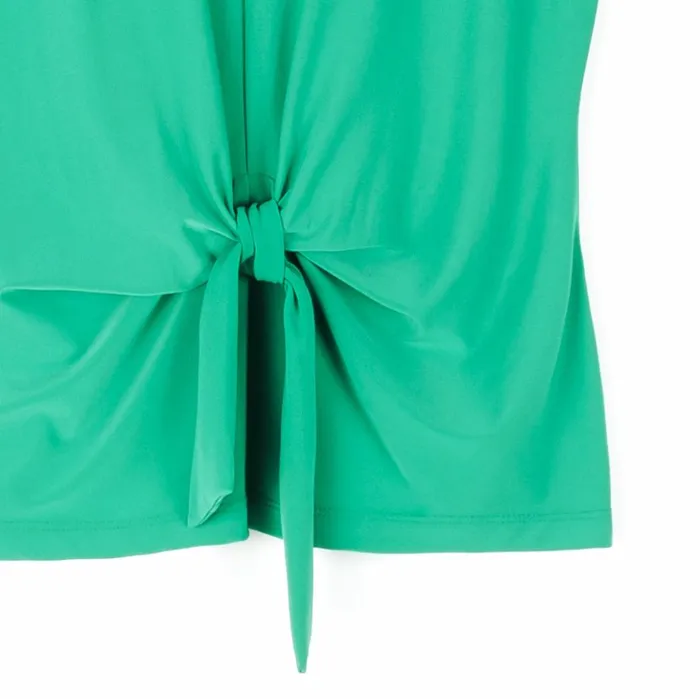 Sleeveless VNeck Center Front Tie Top 8211 Emerald Women Clara Sunwoo Tops Tunics