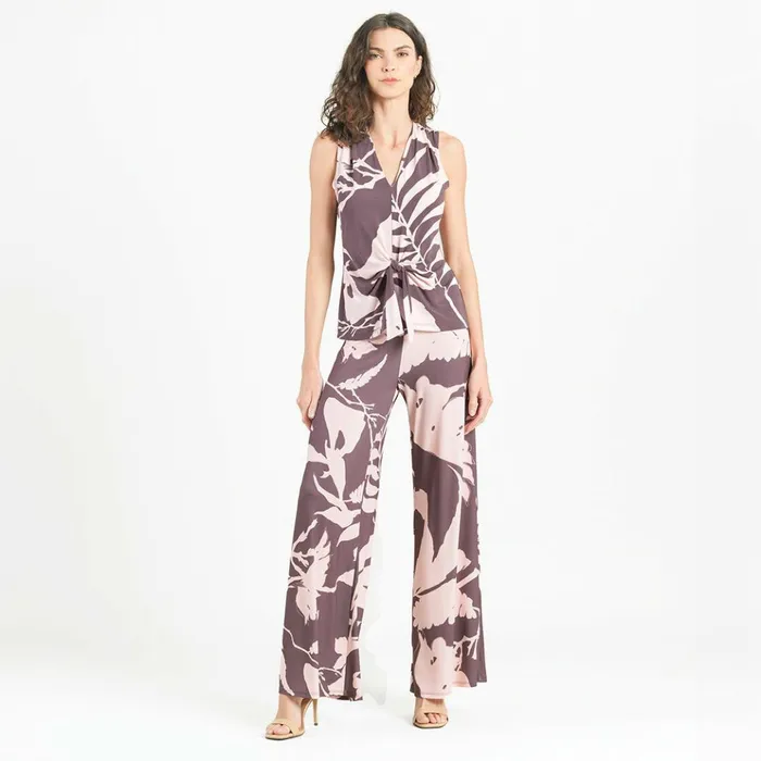 Sleeveless VNeck Center Front Tie Top 8211 Floral Stem Women Clara Sunwoo Tops Tunics Sleeveless VNeck Center Front Tie Top 8211 Floral Stem Women Clara Sunwoo Tops Tunics