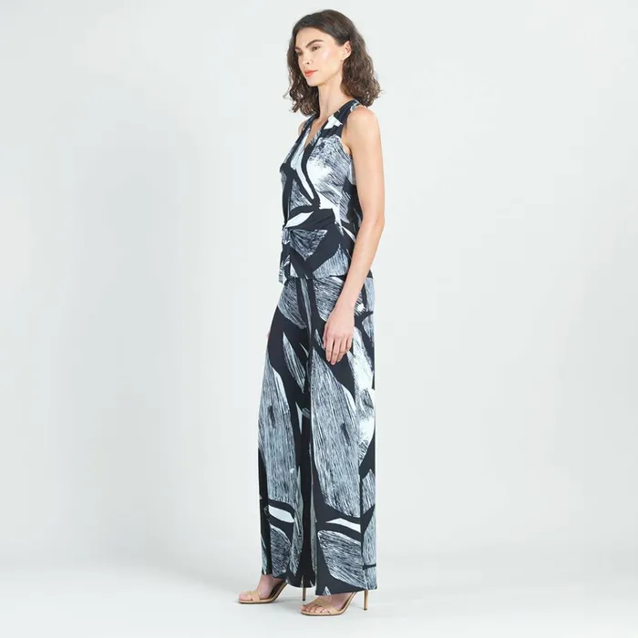Sleeveless VNeck Center Front Tie Top 8211 Geo Sketch 8211 Limited Sizes Women Clara Sunwoo Tops Tunics