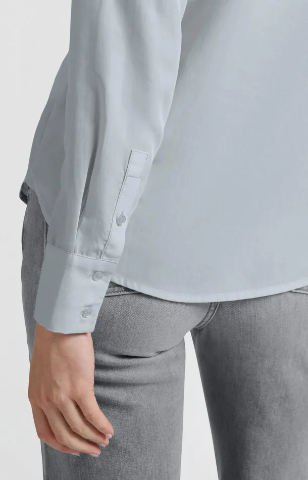 Soft Basic Blouse With Long Sleeves And Collar Gray Dawn Blue Women YAYA Blouses Soft Basic Blouse With Long Sleeves And Collar Gray Dawn Blue Women YAYA Blouses