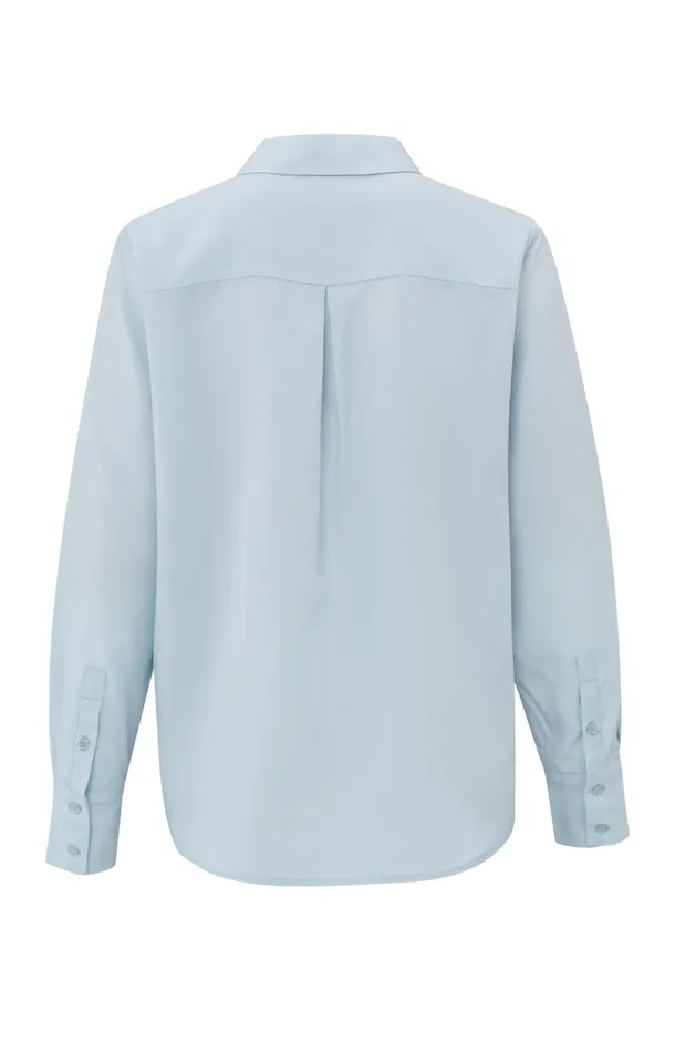 Soft Basic Blouse With Long Sleeves And Collar Gray Dawn Blue Women YAYA Blouses Soft Basic Blouse With Long Sleeves And Collar Gray Dawn Blue Women YAYA Blouses