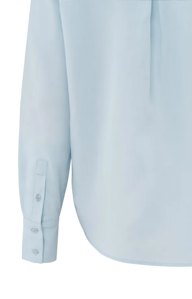 Soft Basic Blouse With Long Sleeves And Collar Gray Dawn Blue Women YAYA Blouses Soft Basic Blouse With Long Sleeves And Collar Gray Dawn Blue Women YAYA Blouses