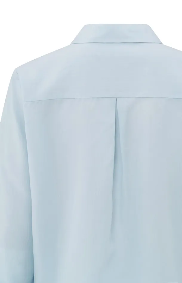 Soft Basic Blouse With Long Sleeves And Collar Gray Dawn Blue Women YAYA Blouses Soft Basic Blouse With Long Sleeves And Collar Gray Dawn Blue Women YAYA Blouses