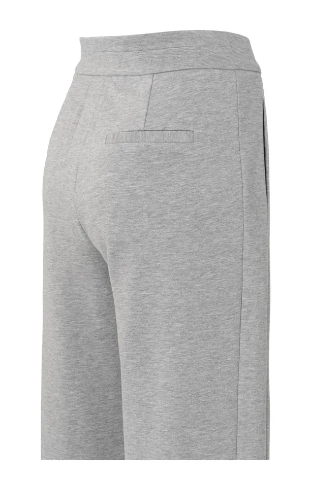 Soft Grey Trousers With Straight Legs And Crease Details Medium Grey Melange Women YAYA Trousers Soft Grey Trousers With Straight Legs And Crease Details Medium Grey Melange Women YAYA Trousers