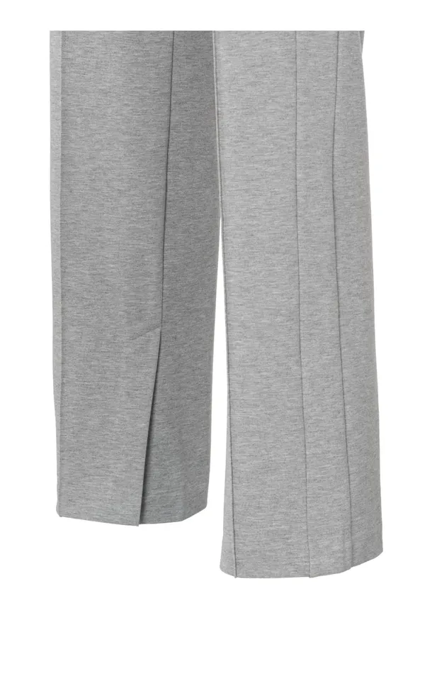Soft Grey Trousers With Straight Legs And Crease Details Medium Grey Melange Women YAYA Trousers Soft Grey Trousers With Straight Legs And Crease Details Medium Grey Melange Women YAYA Trousers