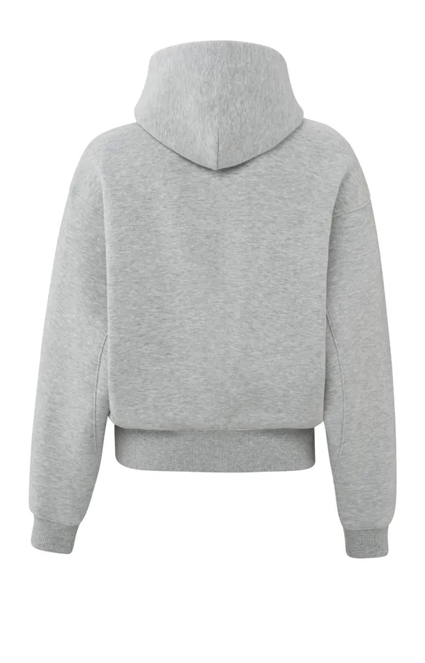 Soft Hoodie With Cords Light Grey Melange Women YAYA Sweaters Soft Hoodie With Cords Light Grey Melange Women YAYA Sweaters