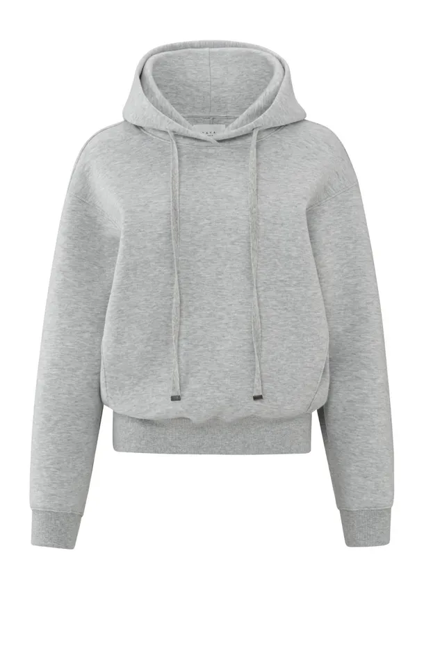 Soft Hoodie With Cords Light Grey Melange Women YAYA Sweaters Soft Hoodie With Cords Light Grey Melange Women YAYA Sweaters