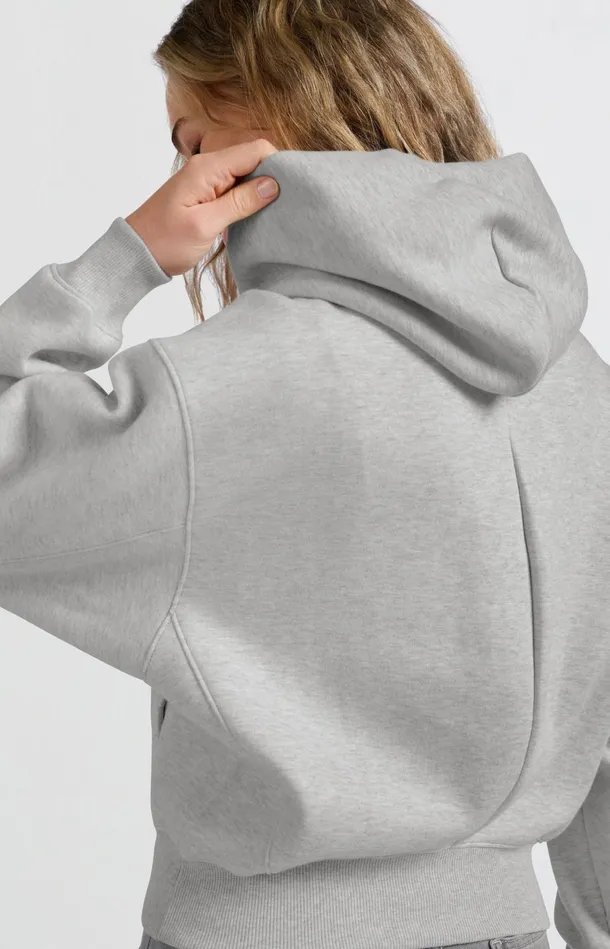 Soft Hoodie With Cords Light Grey Melange Women YAYA Sweaters Soft Hoodie With Cords Light Grey Melange Women YAYA Sweaters