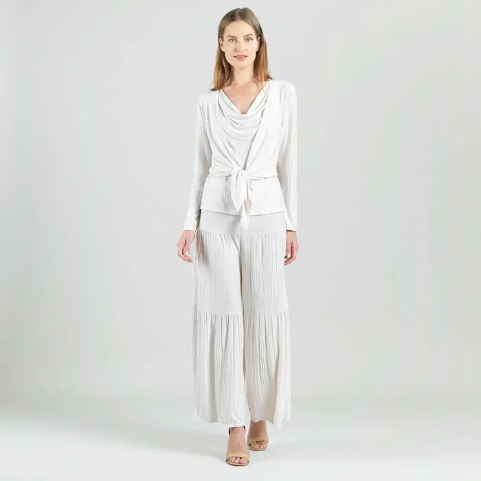 Soft Pleat Knit 8211 2pc Cardigan and Cowl Tank Twinset 8211 Ivory 8211 Limited Sizes Women Clara Sunwoo Spring Collection Soft Pleat Knit 8211 2pc Cardigan and Cowl Tank Twinset 8211 Ivory 8211 Limited Sizes Women Clara Sunwoo Spring Collection