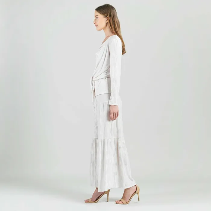 Soft Pleat Knit 8211 2pc Cardigan and Cowl Tank Twinset 8211 Ivory 8211 Limited Sizes Women Clara Sunwoo Spring Collection