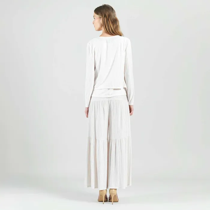 Soft Pleat Knit 8211 2pc Cardigan and Cowl Tank Twinset 8211 Ivory 8211 Limited Sizes Women Clara Sunwoo Spring Collection