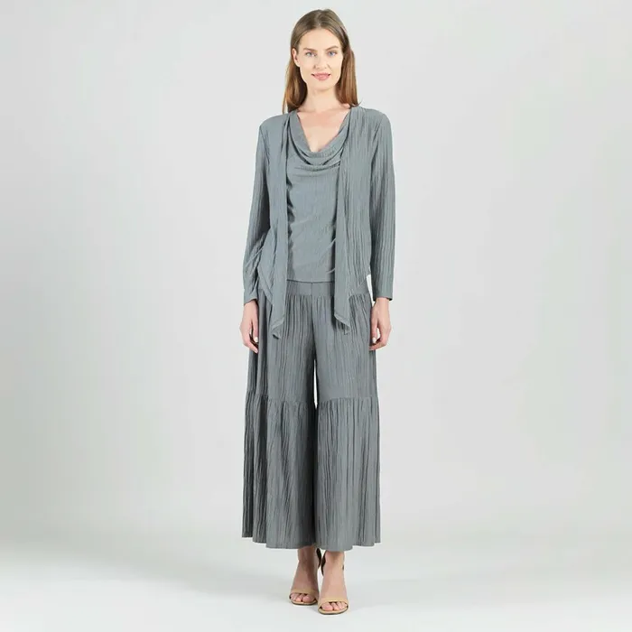 Soft Pleat Knit 8211 2pc Cardigan and Cowl Tank Twinset 8211 Olive Women Clara Sunwoo Spring Collection Soft Pleat Knit 8211 2pc Cardigan and Cowl Tank Twinset 8211 Olive Women Clara Sunwoo Spring Collection