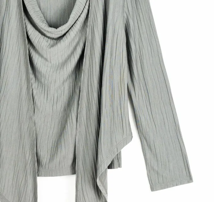 Soft Pleat Knit 8211 2pc Cardigan and Cowl Tank Twinset 8211 Olive Women Clara Sunwoo Spring Collection