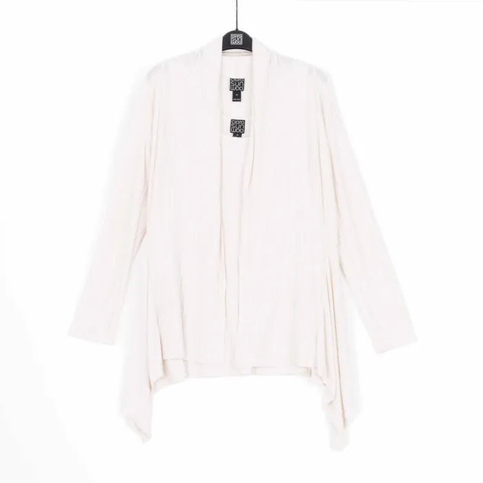 Soft Pleat Knit 8211 Cardigan and Tank Twinset 8211 Ivory 8211 Final Sale Women Clara Sunwoo Jackets Cardigans