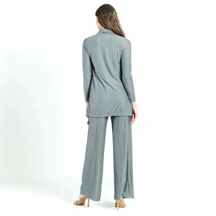 Soft Pleat Knit 8211 Cardigan and Tank Twinset 8211 Olive 8211 Final Sale Women Clara Sunwoo Jackets Cardigans