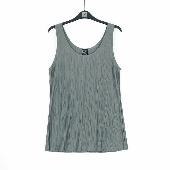Soft Pleat Knit 8211 Cardigan and Tank Twinset 8211 Olive 8211 Final Sale Women Clara Sunwoo Jackets Cardigans