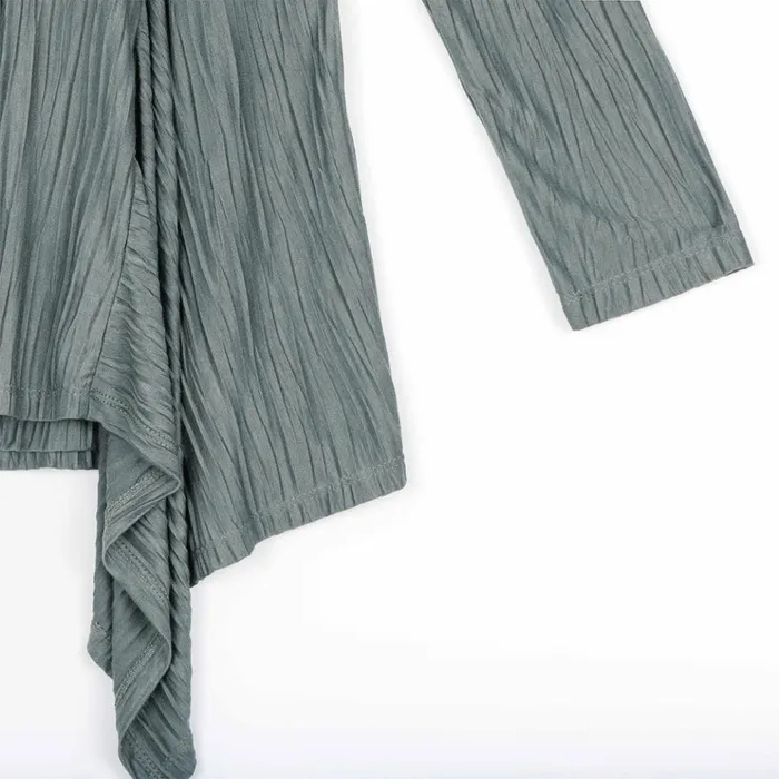 Soft Pleat Knit 8211 Cardigan and Tank Twinset 8211 Olive 8211 Final Sale Women Clara Sunwoo Jackets Cardigans