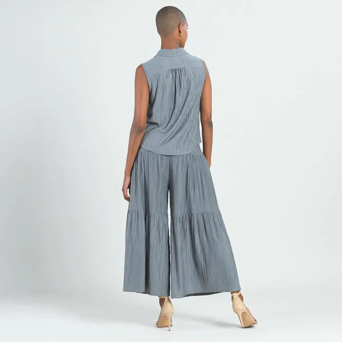 Soft Pleat Knit 8211 Sleeveless Button Down Tie Hem Top 8211 Olive 8211 Final Sale Women Clara Sunwoo Tops Tunics