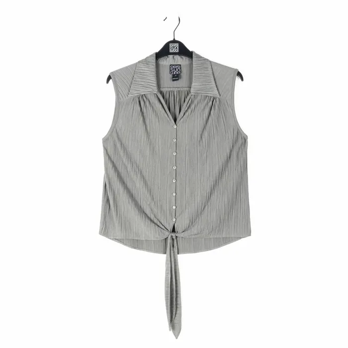 Soft Pleat Knit 8211 Sleeveless Button Down Tie Hem Top 8211 Olive 8211 Final Sale Women Clara Sunwoo Tops Tunics