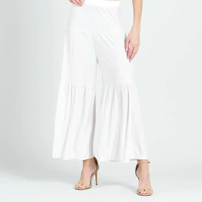 Soft Pleat Knit 8211 Tiered SkirtPant 8211 Ivory 8211 Limited Sizes Women Clara Sunwoo Pants Skirts Soft Pleat Knit 8211 Tiered SkirtPant 8211 Ivory 8211 Limited Sizes Women Clara Sunwoo Pants Skirts