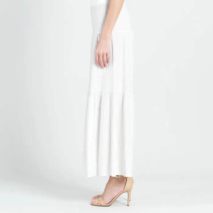 Soft Pleat Knit 8211 Tiered SkirtPant 8211 Ivory 8211 Limited Sizes Women Clara Sunwoo Pants Skirts