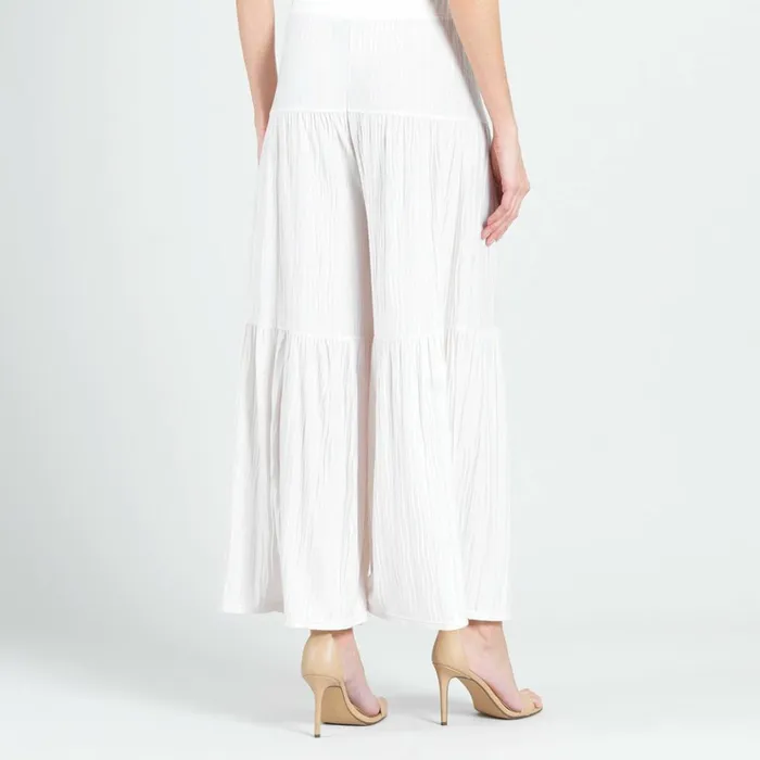 Soft Pleat Knit 8211 Tiered SkirtPant 8211 Ivory 8211 Limited Sizes Women Clara Sunwoo Pants Skirts