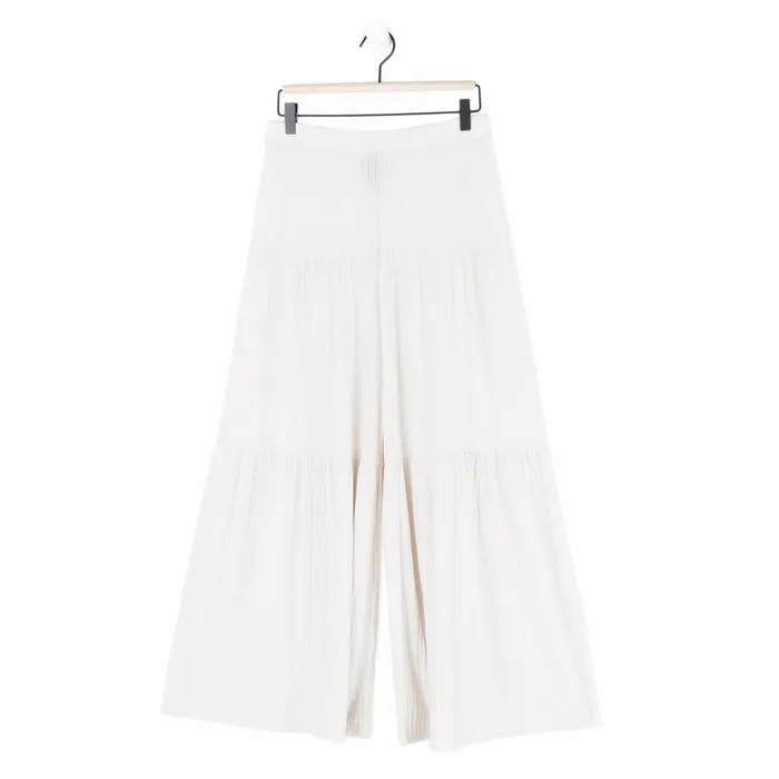Soft Pleat Knit 8211 Tiered SkirtPant 8211 Ivory 8211 Limited Sizes Women Clara Sunwoo Pants Skirts