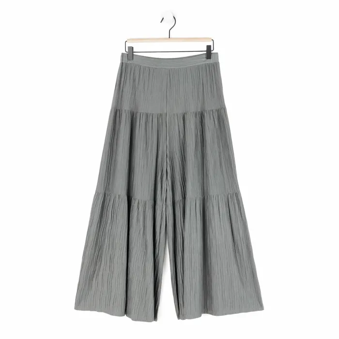 Soft Pleat Knit 8211 Tiered SkirtPant 8211 Olive Women Clara Sunwoo Pants Skirts
