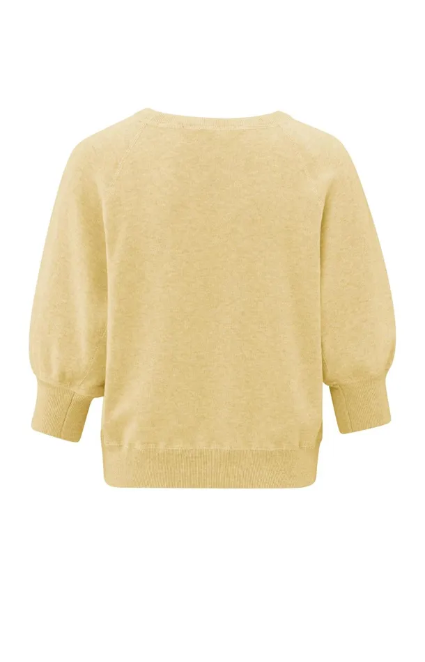 Soft Sweater With Raglan Sleeves And Round Neckline Moonstone Yellow Melange Women YAYA Sweaters Soft Sweater With Raglan Sleeves And Round Neckline Moonstone Yellow Melange Women YAYA Sweaters