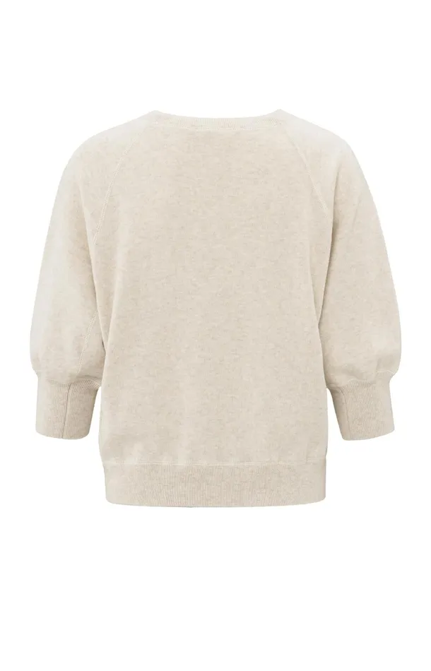 Soft Sweater With Raglan Sleeves And Round Neckline Nature Melange Women YAYA Sweaters Soft Sweater With Raglan Sleeves And Round Neckline Nature Melange Women YAYA Sweaters